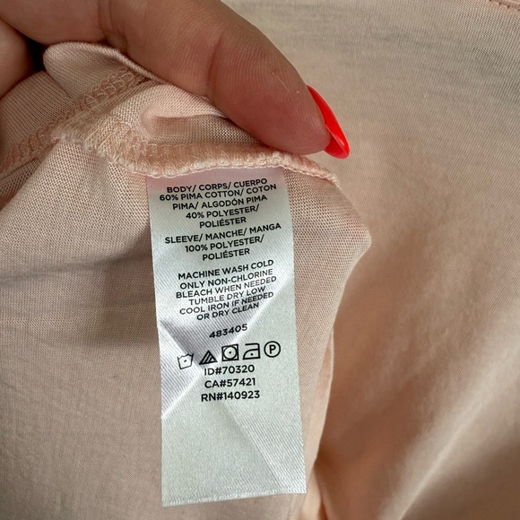 Loft Pink Sheer Sleeve Top - Picture 4 of 4